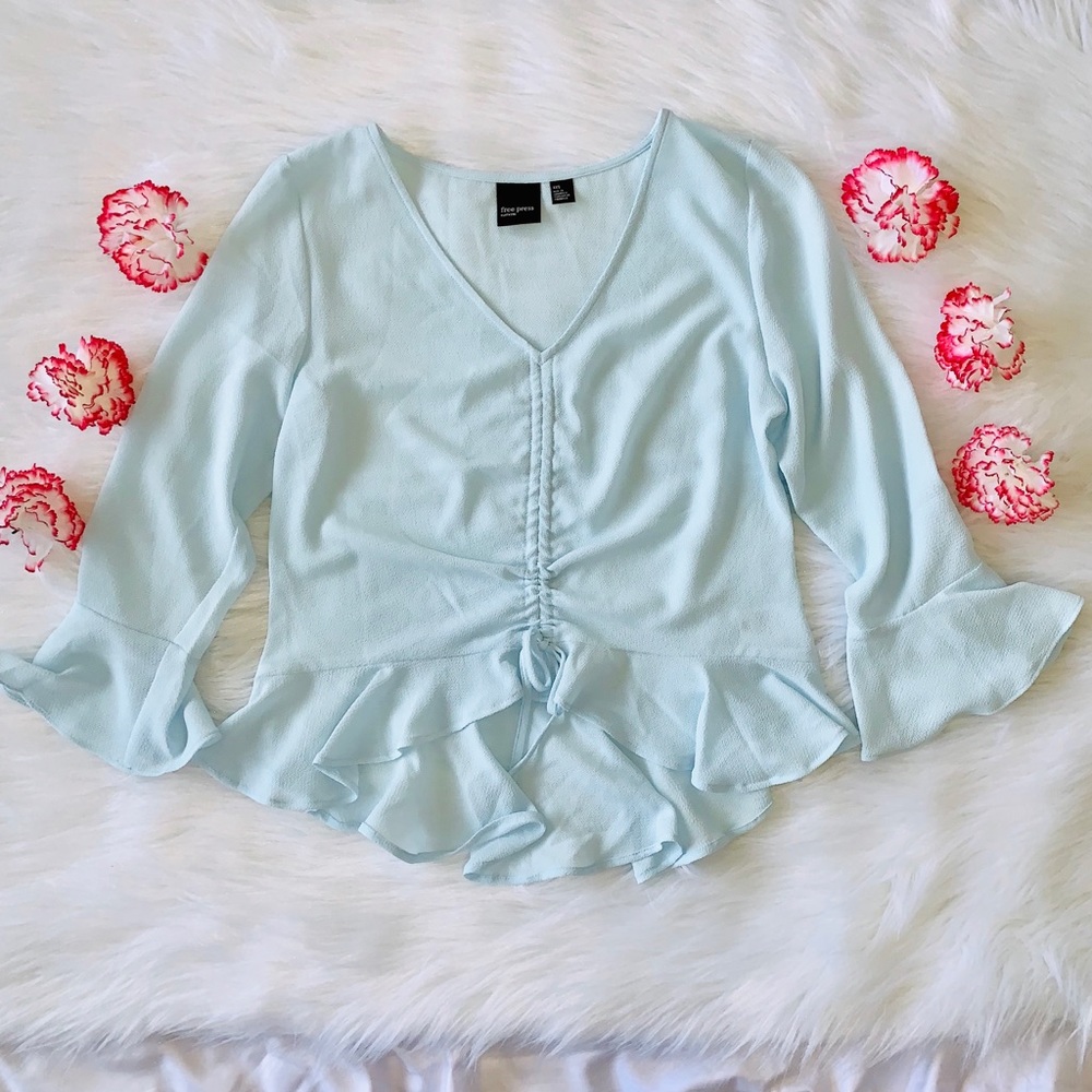 Free Press Blue Peplum Top